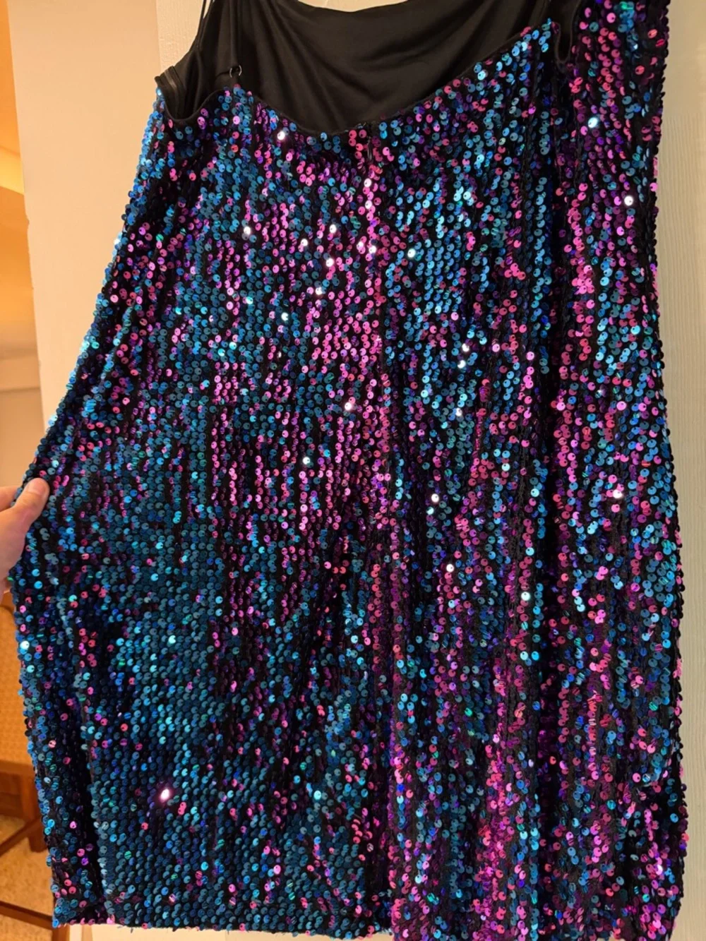 Bright Light Sequin Mini Dress - Purple/ combo - Picture 9 of 9